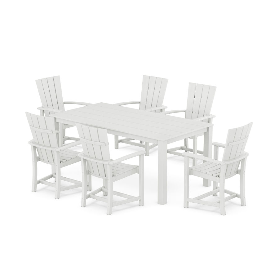 POLYWOOD Quattro 7-Piece Parsons Dining Set in White