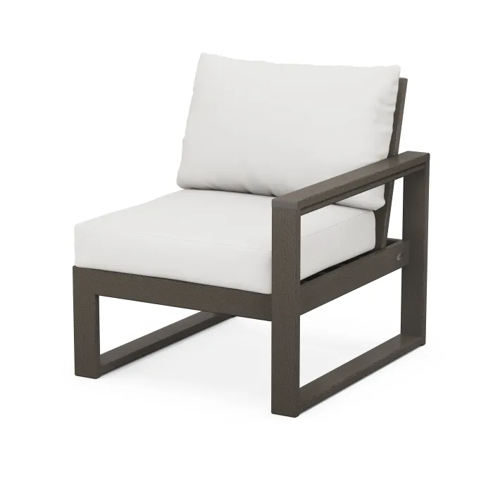 POLYWOOD EDGE Modular Right Arm Chair in Vintage Finish