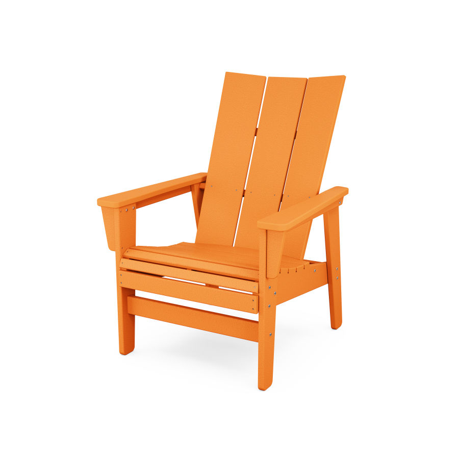 POLYWOOD Modern Grand Upright Adirondack Chair in Tangerine