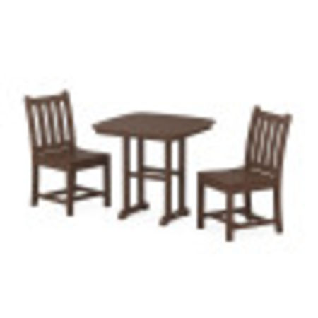 Traditional Garden Side Chair 3-Piece Dining Set in Mahogany
