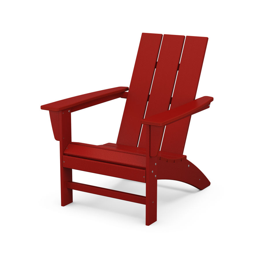 POLYWOOD Modern Adirondack Chair in Crimson Red