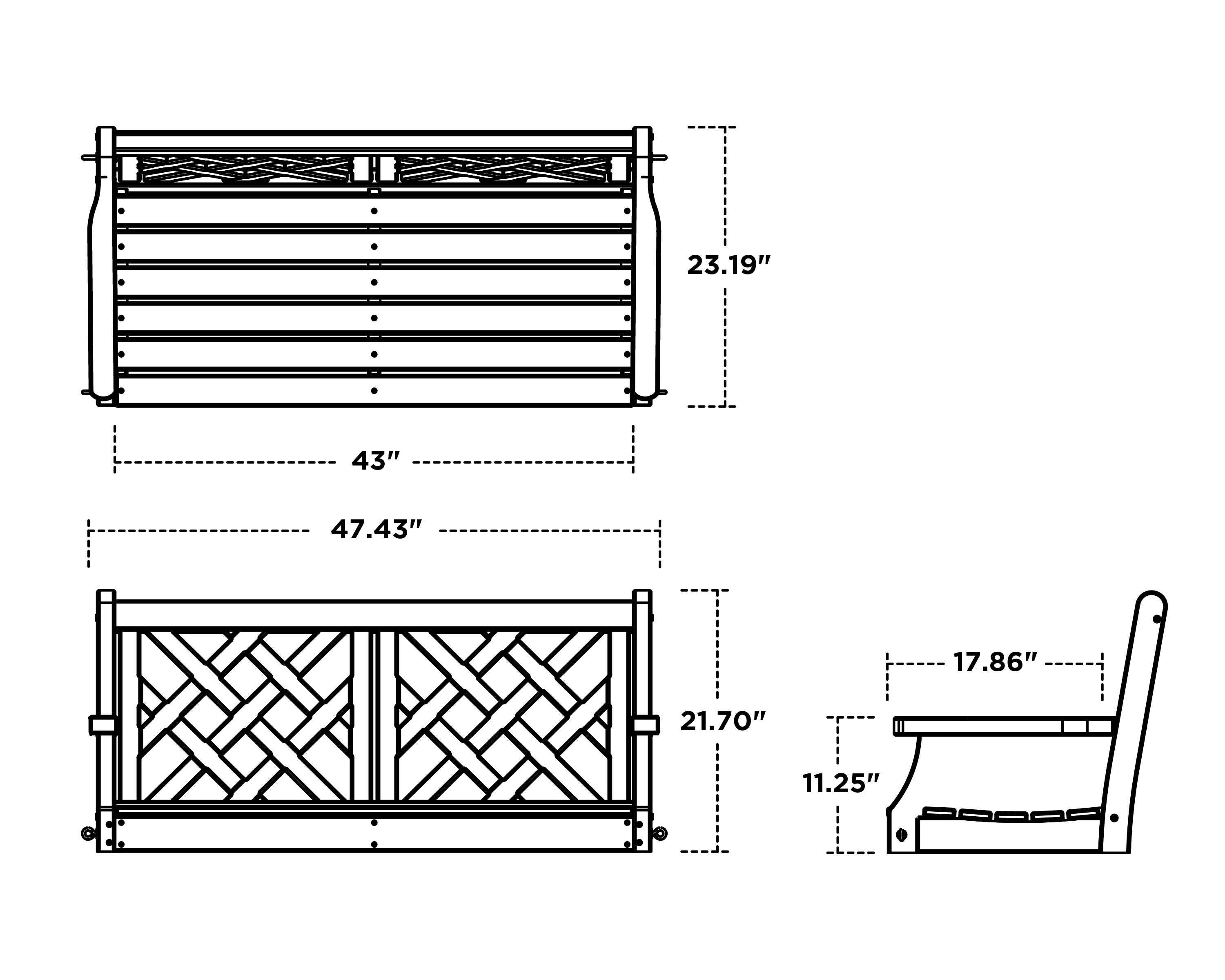 Dimensions for Wovendale 48" Swing