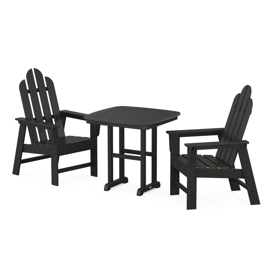 POLYWOOD Long Island 3-Piece Dining Set in Black