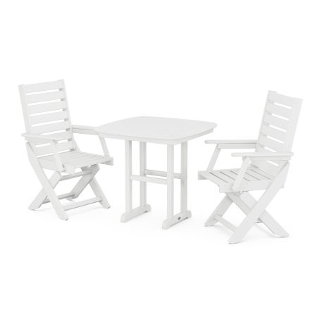 Captain 3-Piece Dining Set in White
