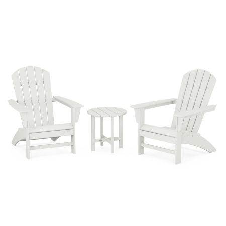 POLYWOOD Nautical 3-Piece Adirondack Set in Vintage White