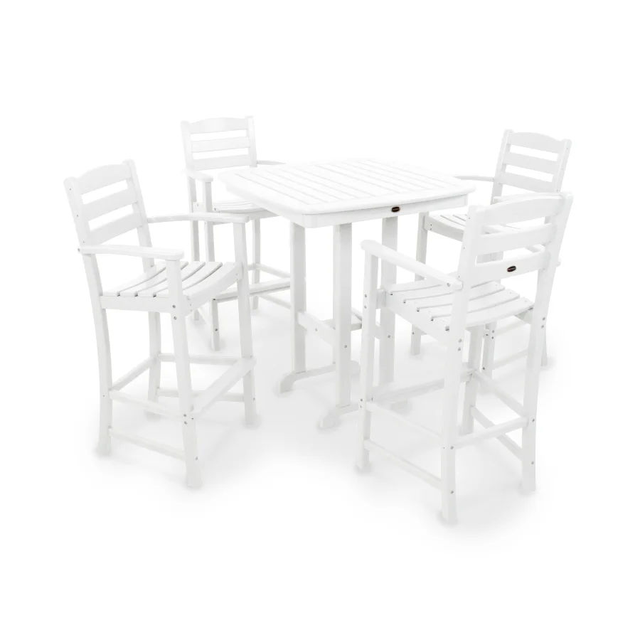 POLYWOOD La Casa Café 5-Piece Bar Set in White