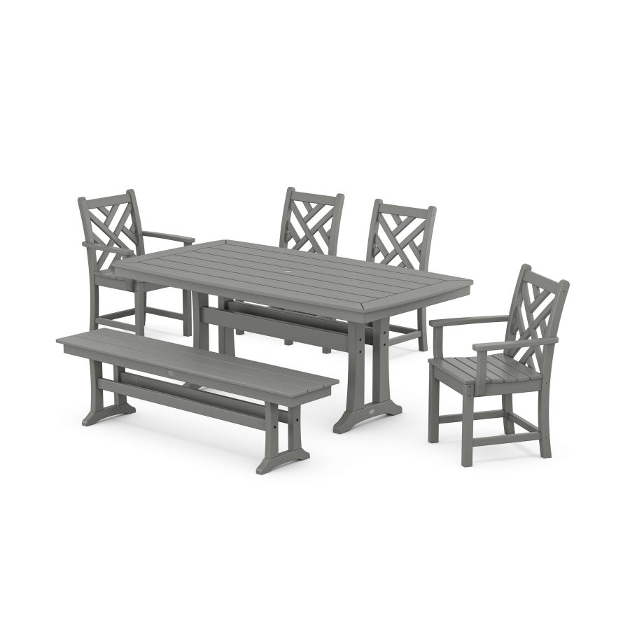 POLYWOOD Chippendale 6-Piece Dining Set with Trestle Legs