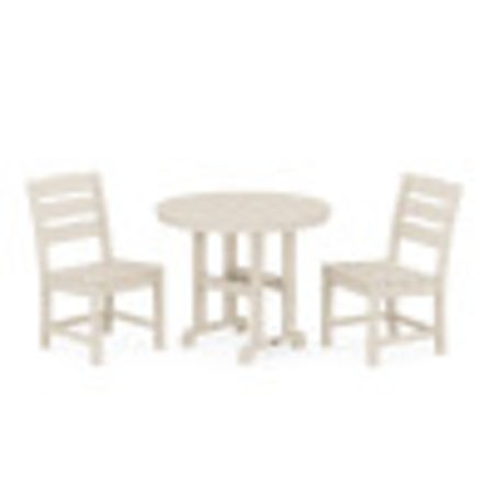 Lakeside 3-Piece Round Dining Set in Sand