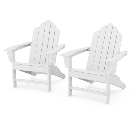 POLYWOOD Long Island Adirondack 2-Piece Set in White