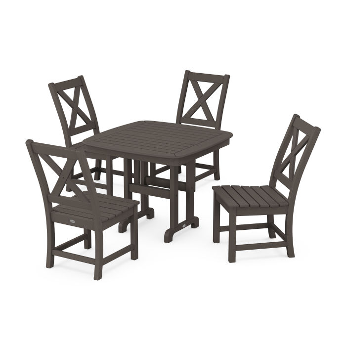 POLYWOOD Braxton Side Chair 5-Piece Dining Set in Vintage Finish