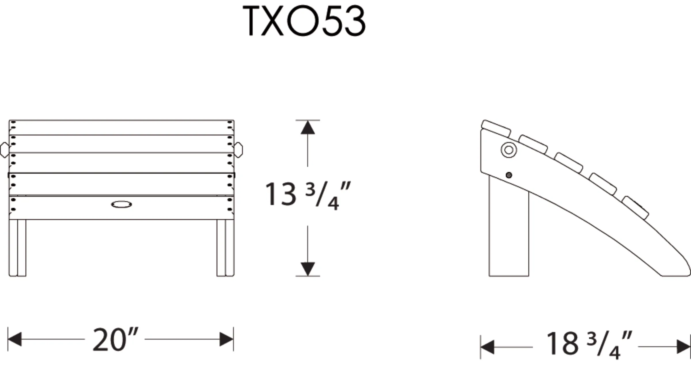 Dimensions for Cape Cod Folding Ottoman