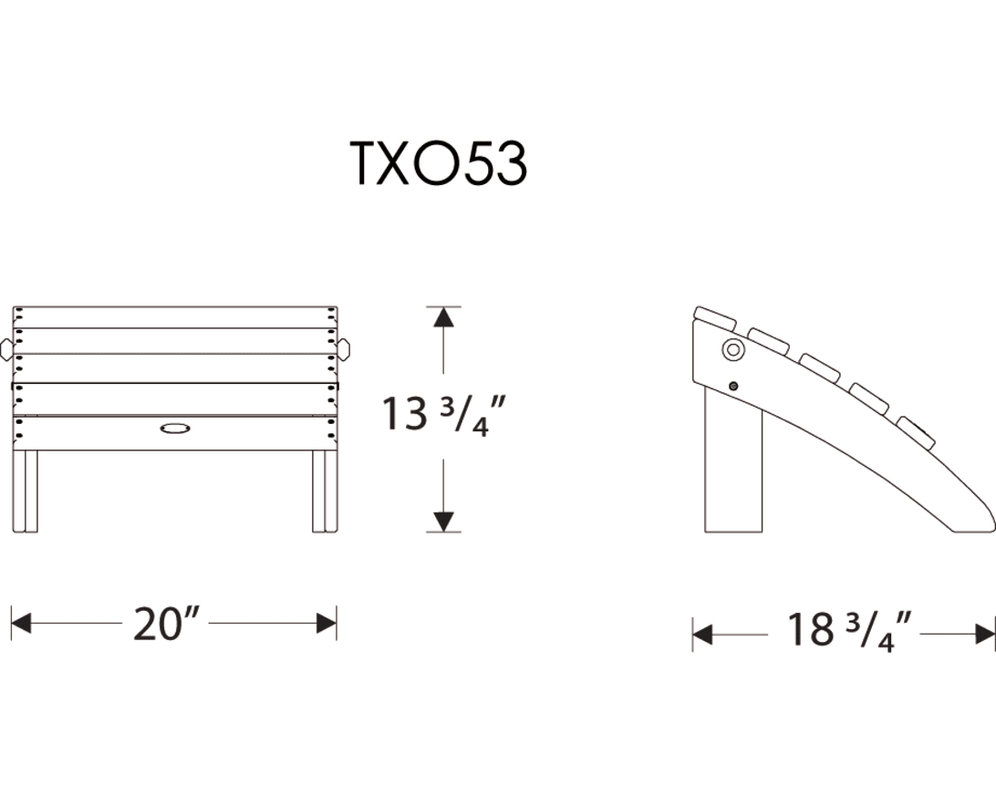 Dimensions for Cape Cod Folding Ottoman