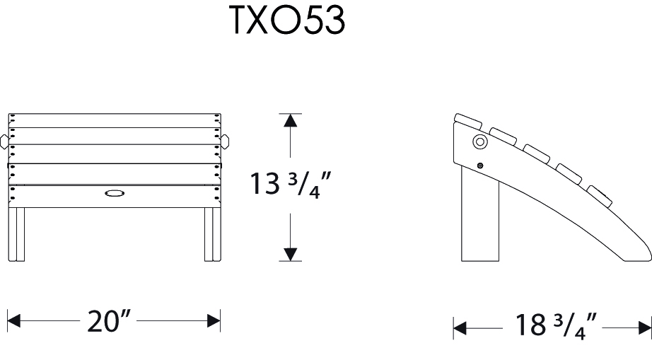 Dimensions for Cape Cod Folding Ottoman