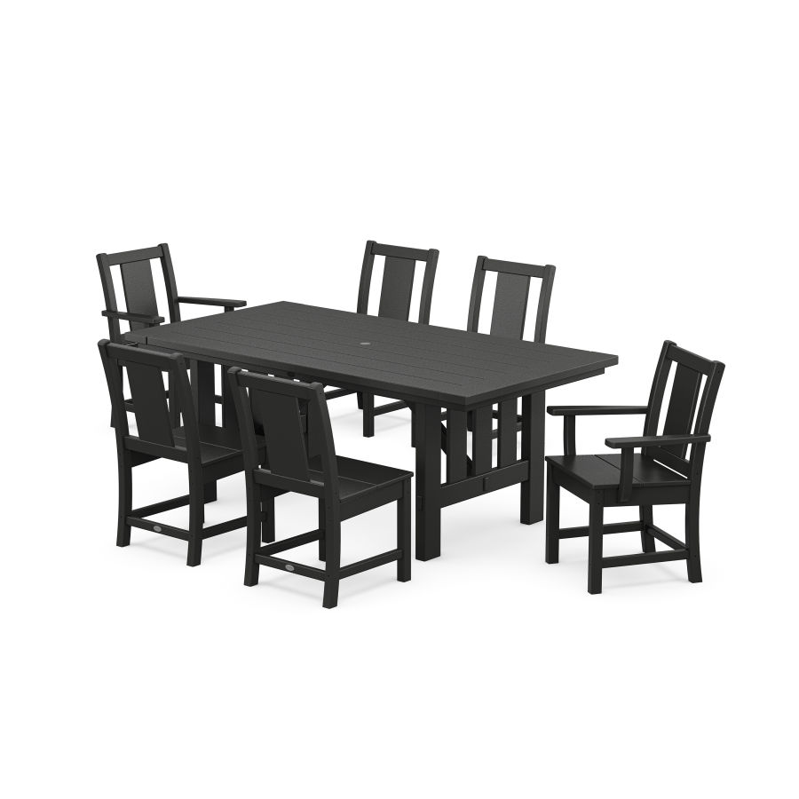 POLYWOOD Prairie 7-Piece Dining Set with Mission Table in Black