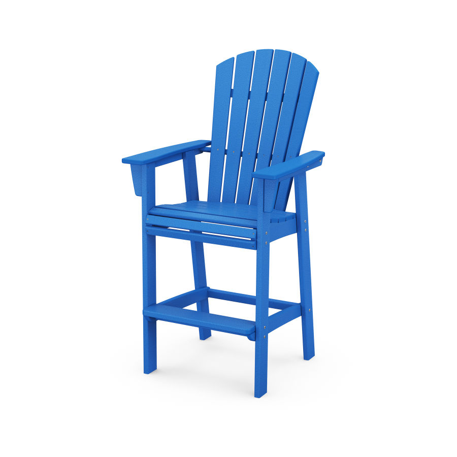 POLYWOOD Nautical Adirondack Bar Chair in Pacific Blue