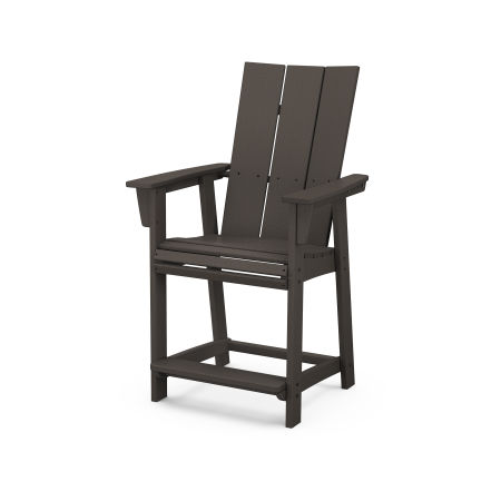 POLYWOOD Modern Curveback Adirondack Counter Chair in Vintage Finish