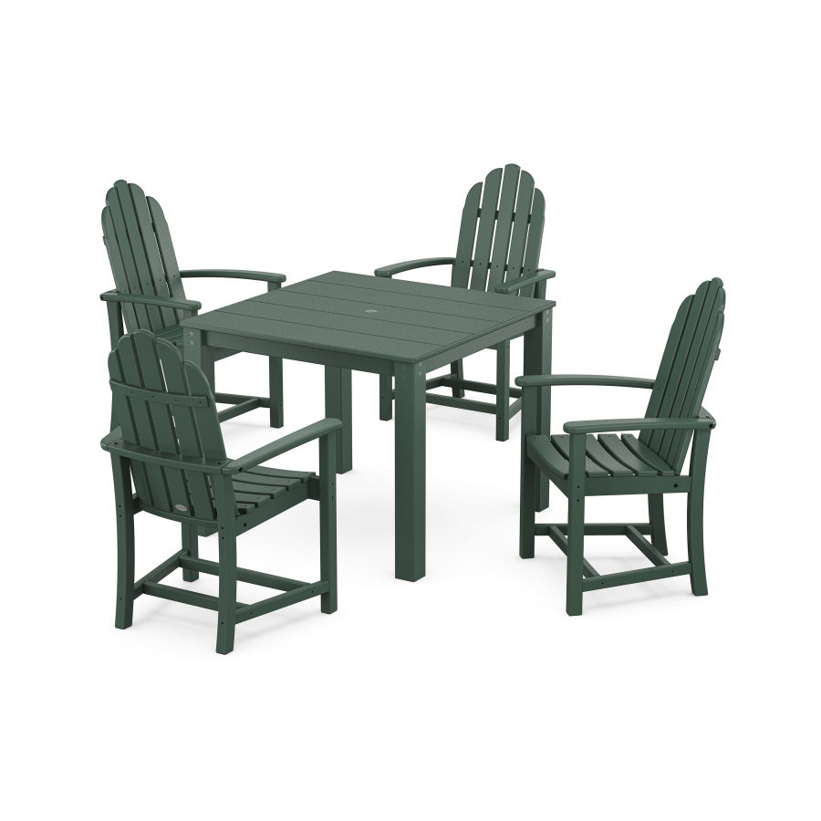 POLYWOOD Classic Adirondack 5-Piece Parsons Dining Set in Green