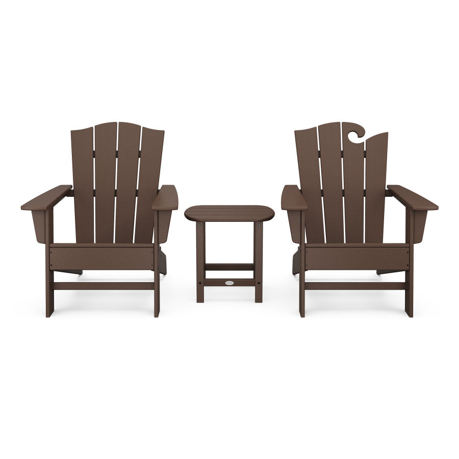 POLYWOOD Wave Collection 3-Piece Set in Mahogany