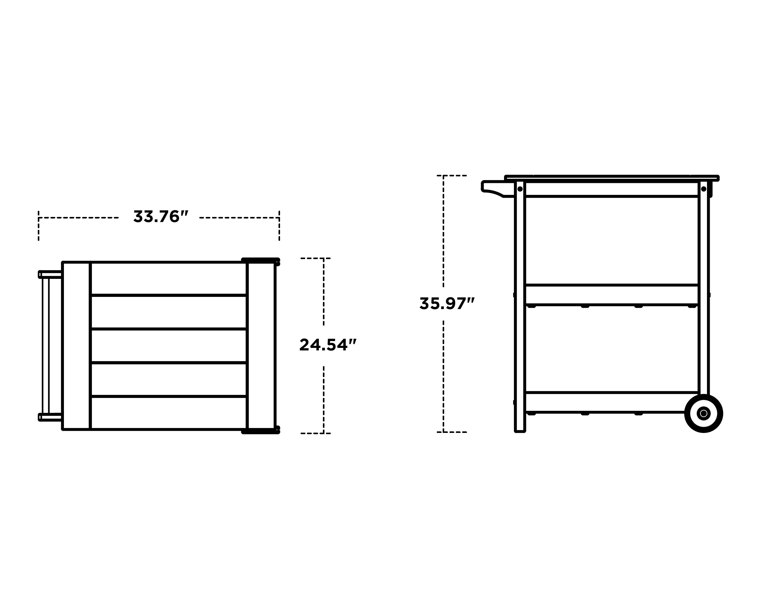 Dimensions for Vineyard Bar Cart