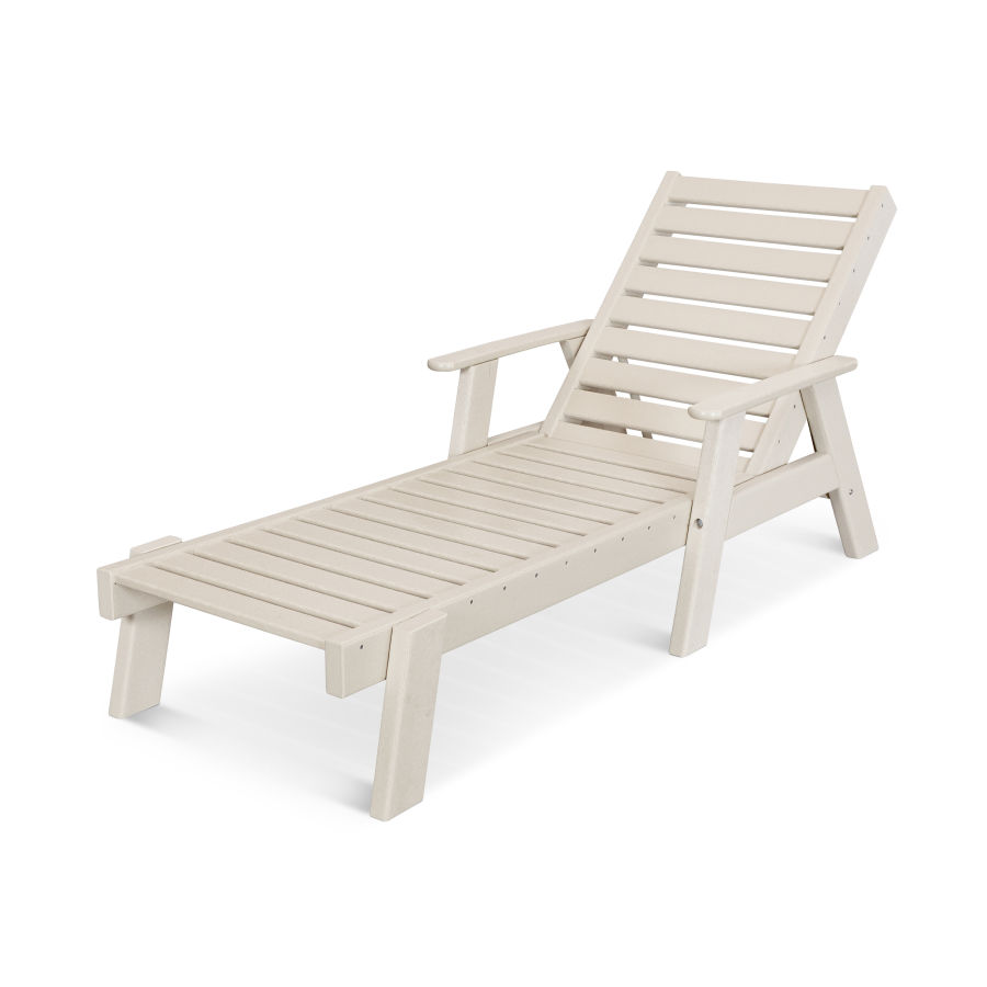 POLYWOOD Captain Chaise with Arms in Sand