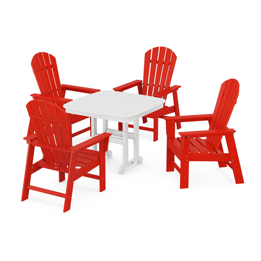 POLYWOOD South Beach 5-Piece Dining Set in Sunset Red