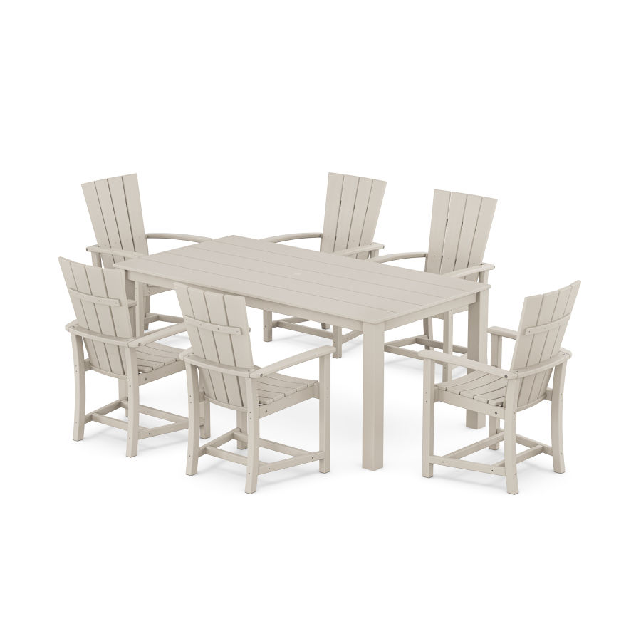 POLYWOOD Quattro 7-Piece Parsons Dining Set in Sand