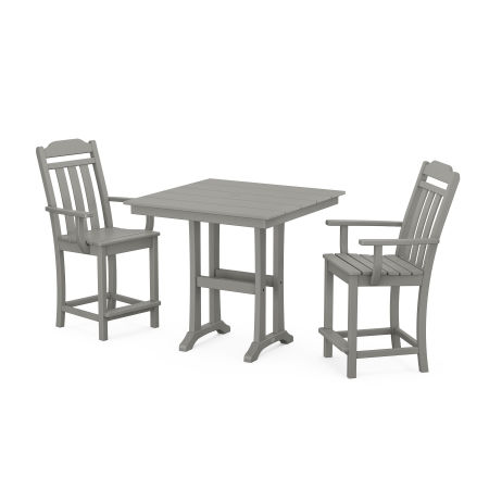 Country Living 3-Piece Farmhouse Counter Set with Trestle Legs