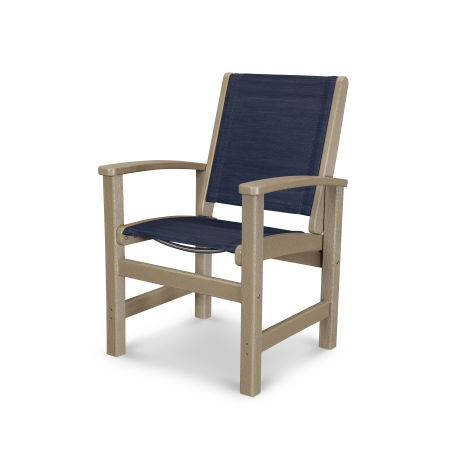 POLYWOOD Coastal Dining Chair in Vintage Sahara / Sapphire Sling