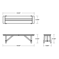Thumbnail for Rustic Farmhouse 60" Backless Bench