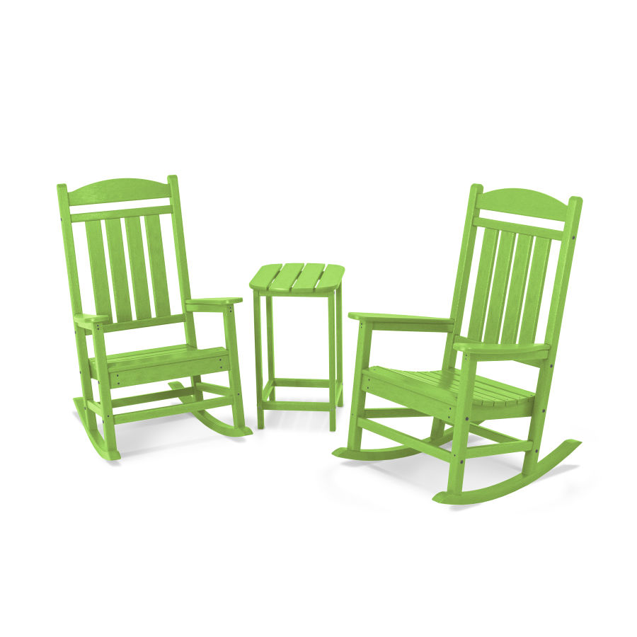 POLYWOOD Presidential Rocker 3-Piece Set in Lime