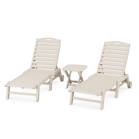 POLYWOOD Nautical 3-Piece Chaise Set in Sand