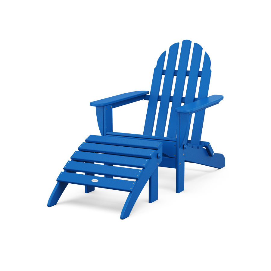 POLYWOOD Classic Adirondack 2-Piece Set in Pacific Blue