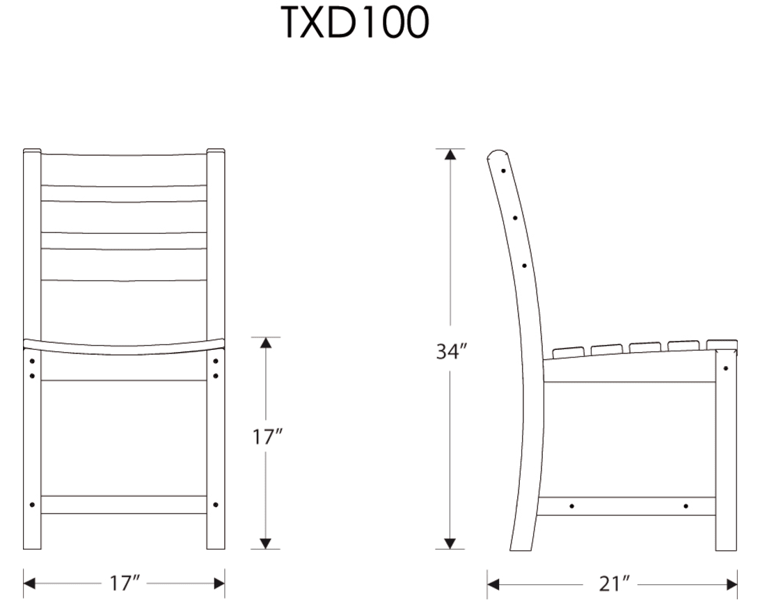 Dimensions for Monterey Bay Dining Side Chair