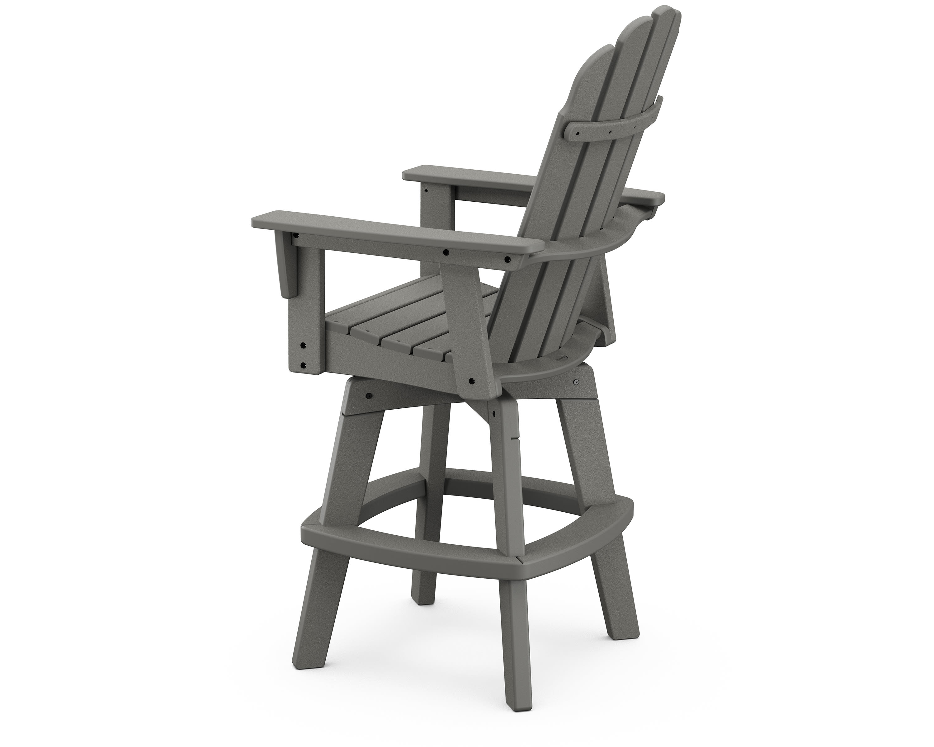 polywood® vineyard curveback adirondack swivel bar chair - addsv602