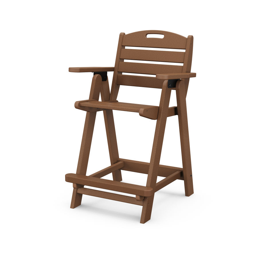 POLYWOOD Nautical Counter Chair in Teak