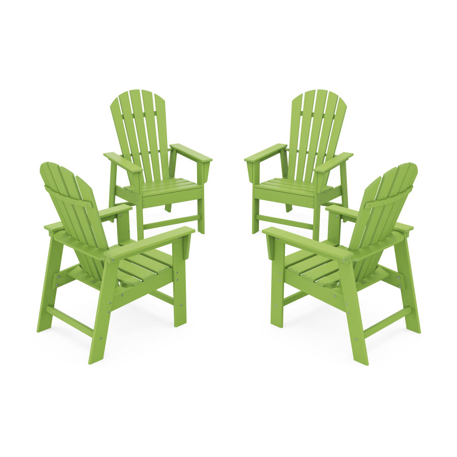 POLYWOOD 4-Piece South Beach Casual Chair Conversation Set in Lime