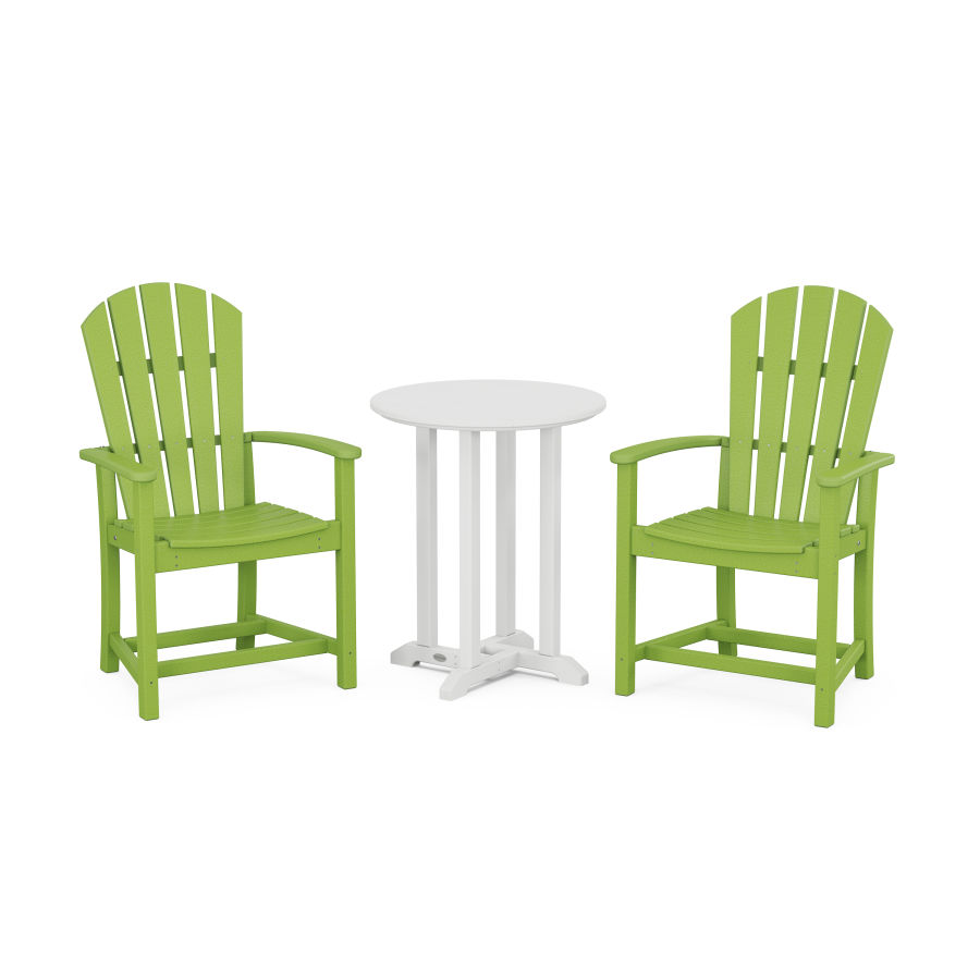 POLYWOOD Palm Coast 3-Piece Round Dining Set in Lime