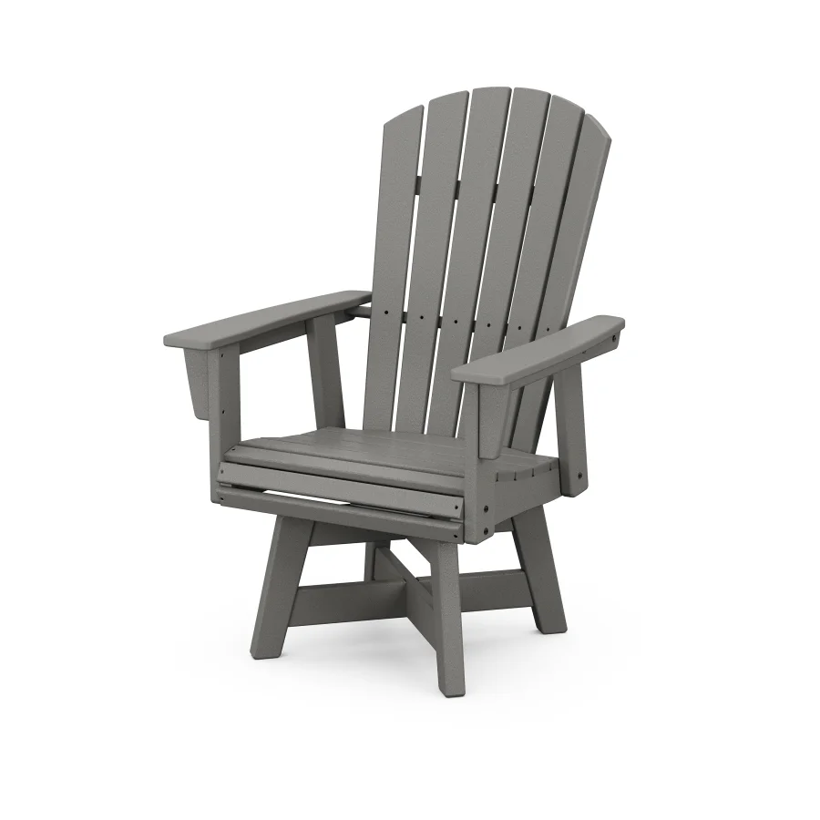 POLYWOOD Nautical Curveback Adirondack Swivel Dining Chair