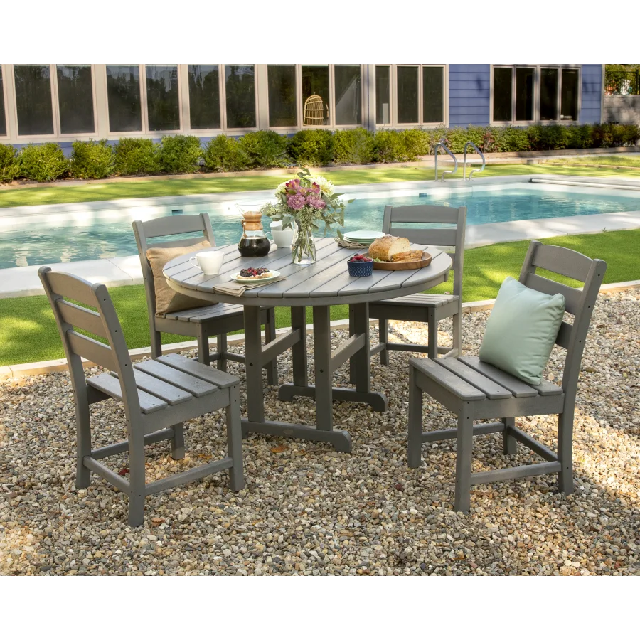 Lakeside 5-Piece Round Farmhouse Side Chair Dining Set