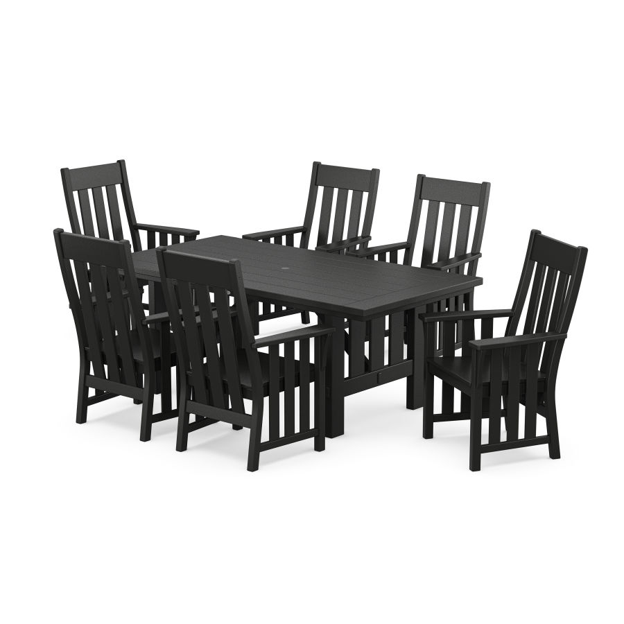 POLYWOOD Acadia Arm Chair 7-Piece Dining Set in Black