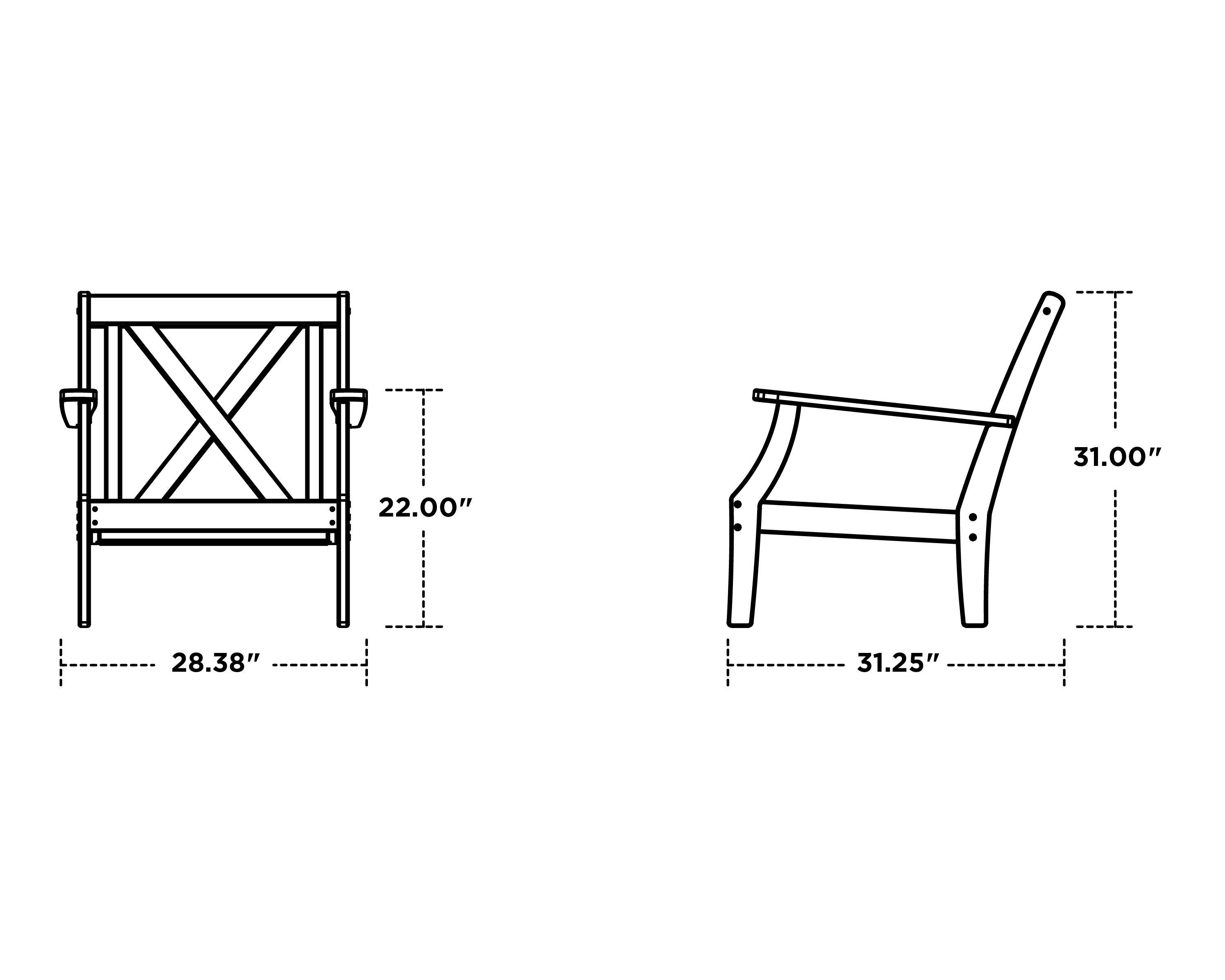 Dimensions for Braxton Deep Seating Chair