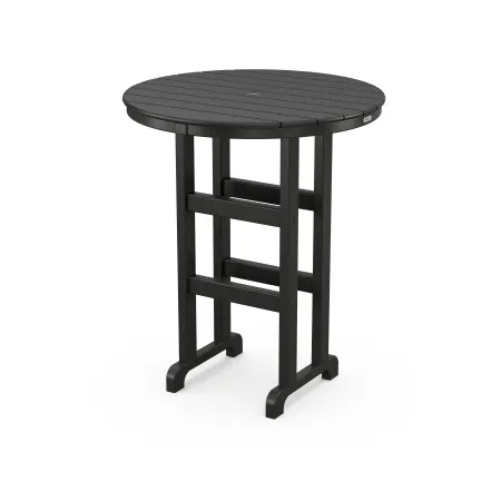 POLYWOOD Classics Round 36" Bar Table in Black