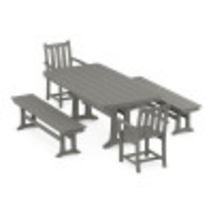 POLYWOOD Traditional Garden 5-Piece Dining Set with Trestle Legs