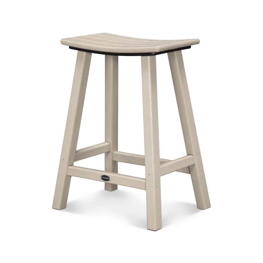 POLYWOOD Traditional 24" Saddle Counter Stool in Sand