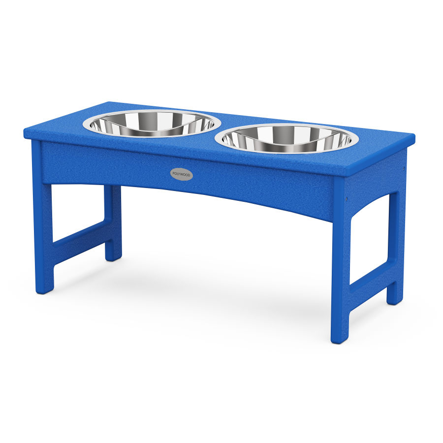 POLYWOOD Pet Feeder in Pacific Blue