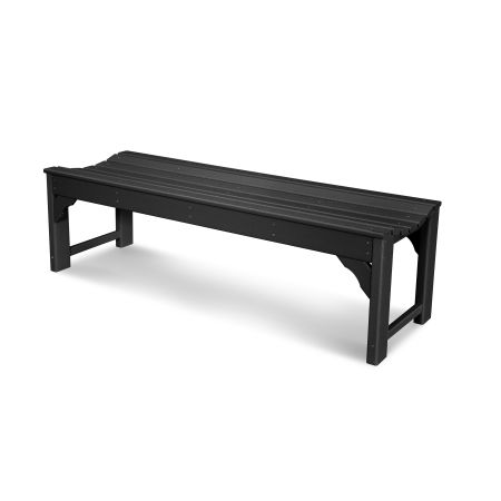 Traditional Garden 60" Backless Bench in Black