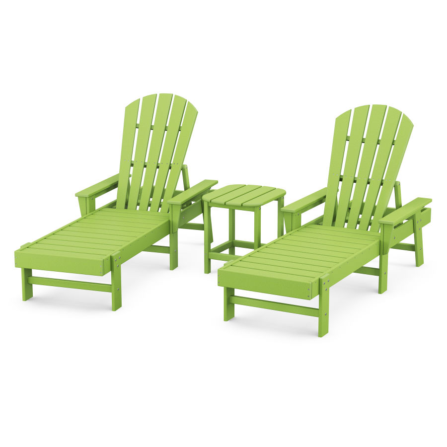 POLYWOOD South Beach Chaise 3-Piece Set in Lime