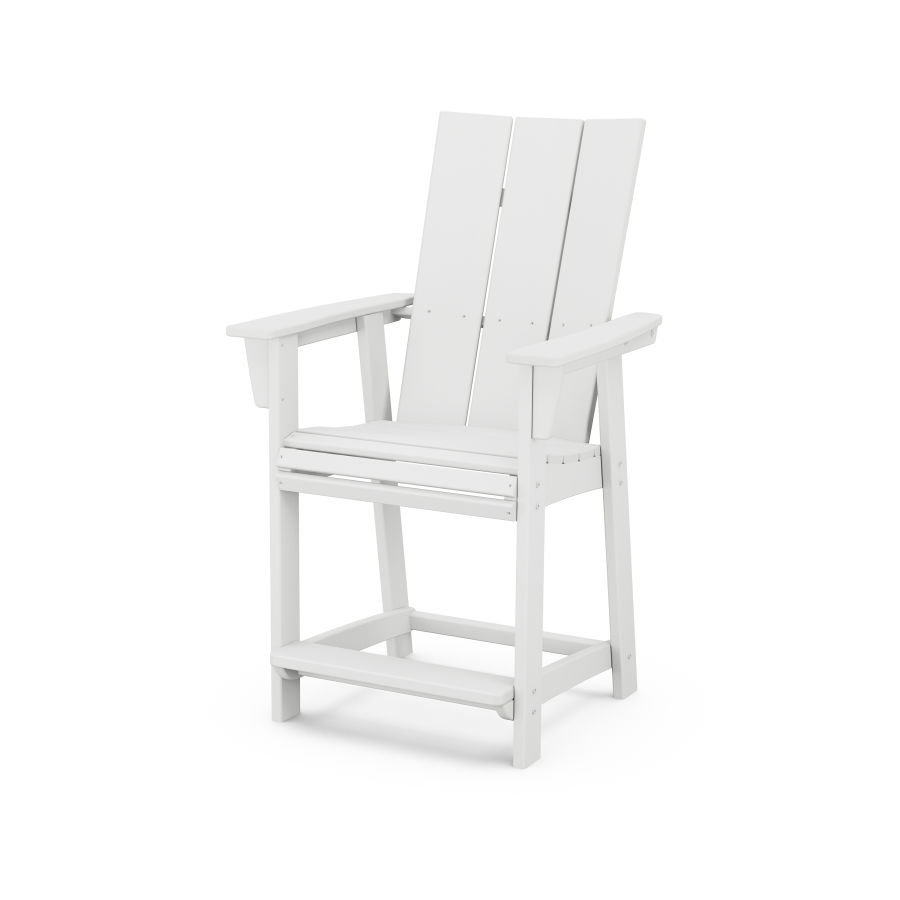 POLYWOOD Modern Adirondack Counter Chair in White