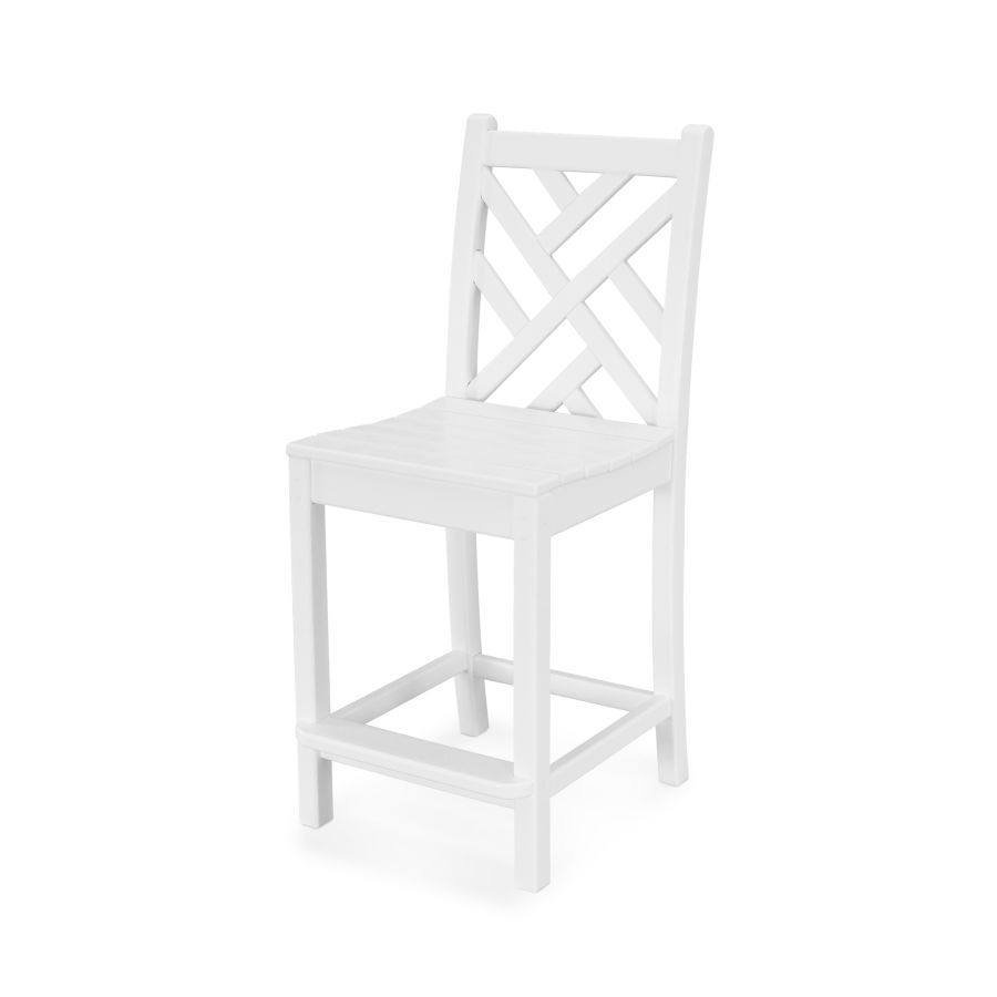 POLYWOOD Chippendale Counter Side Chair in White