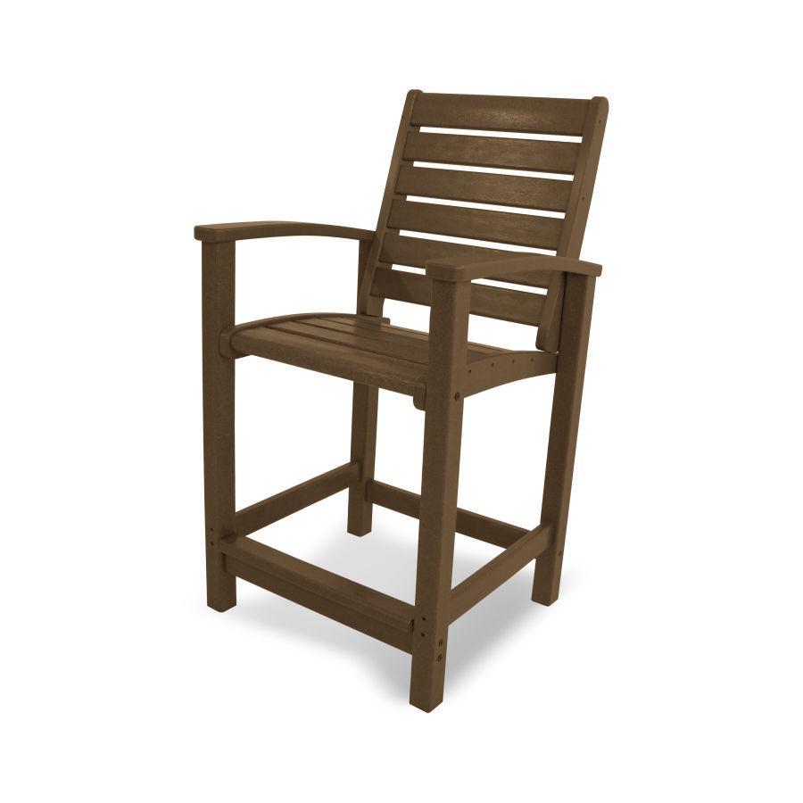 POLYWOOD Signature Counter Chair in Teak